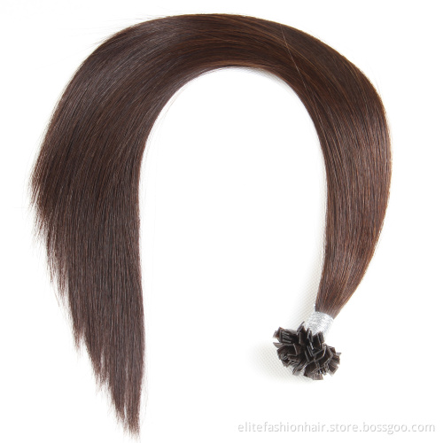Healthy high quality No any split ends virgin russian pre bonded human hair extensions flat bond hair Flat Tip Hair extensions